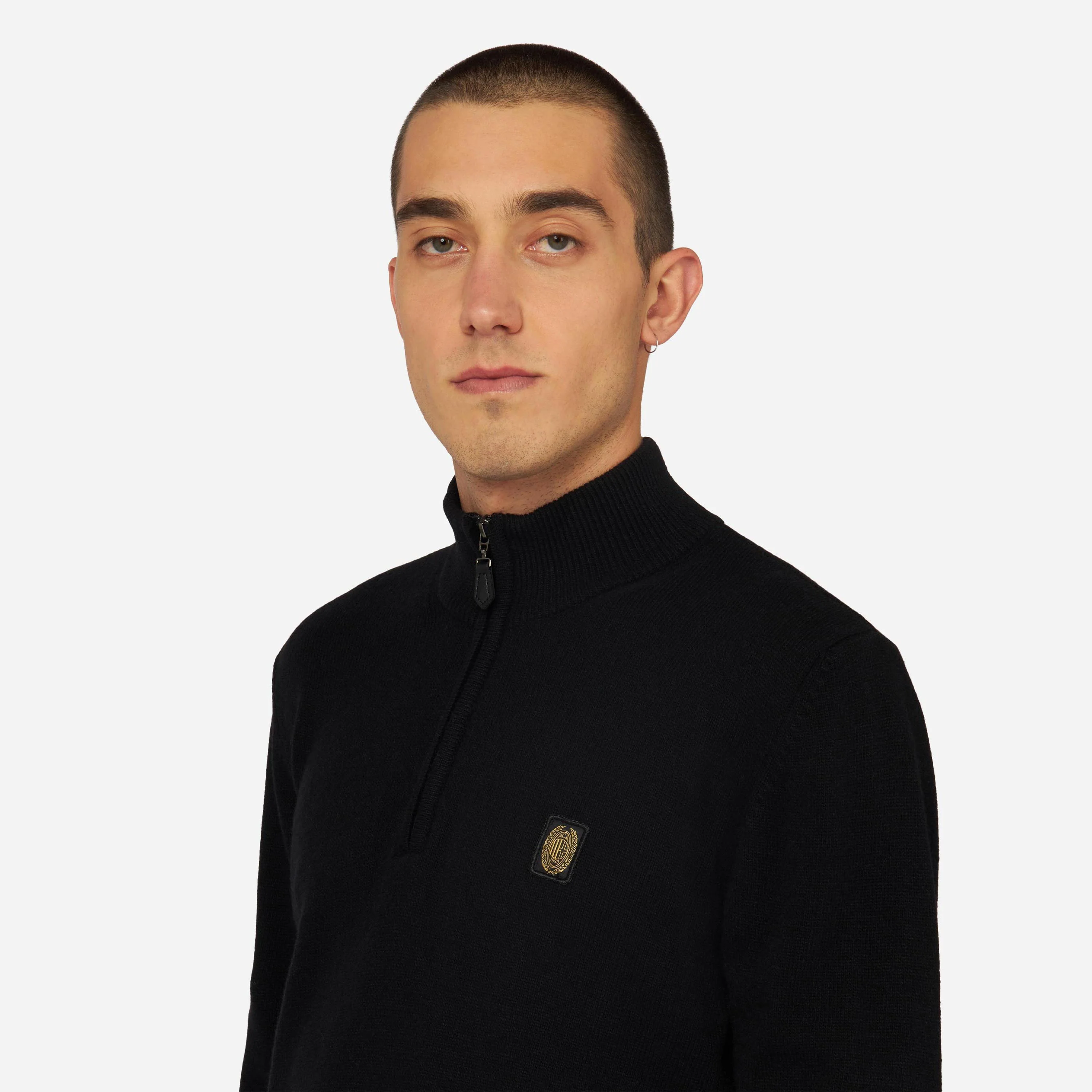 PULLOVER A COLLO ALTO CON ZIP MILAN COLLEZIONE GOLD ESSENTIAL - Image 8