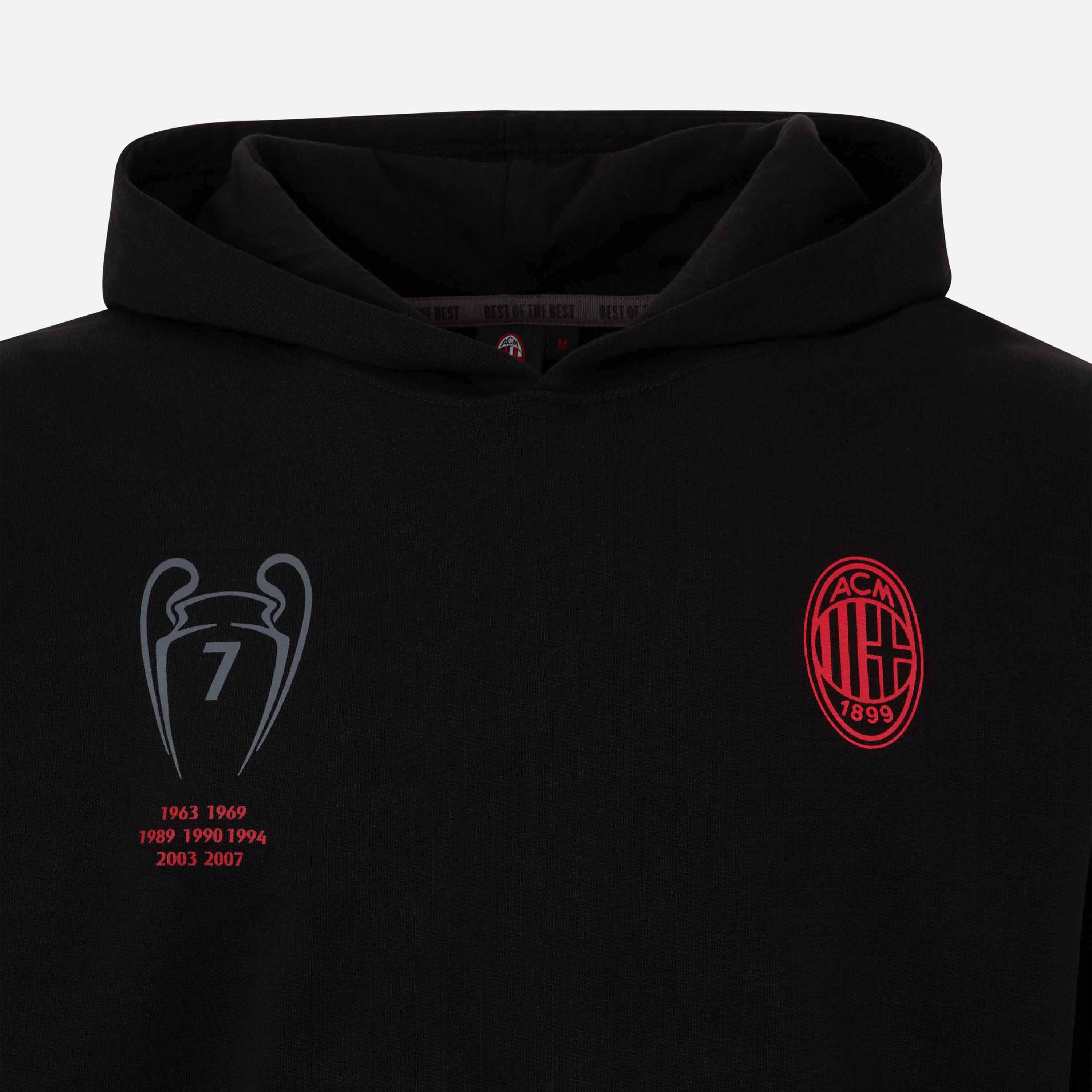 FELPA CON CAPPUCCIO MILAN CON STAMPA CHAMPIONS - Image 3