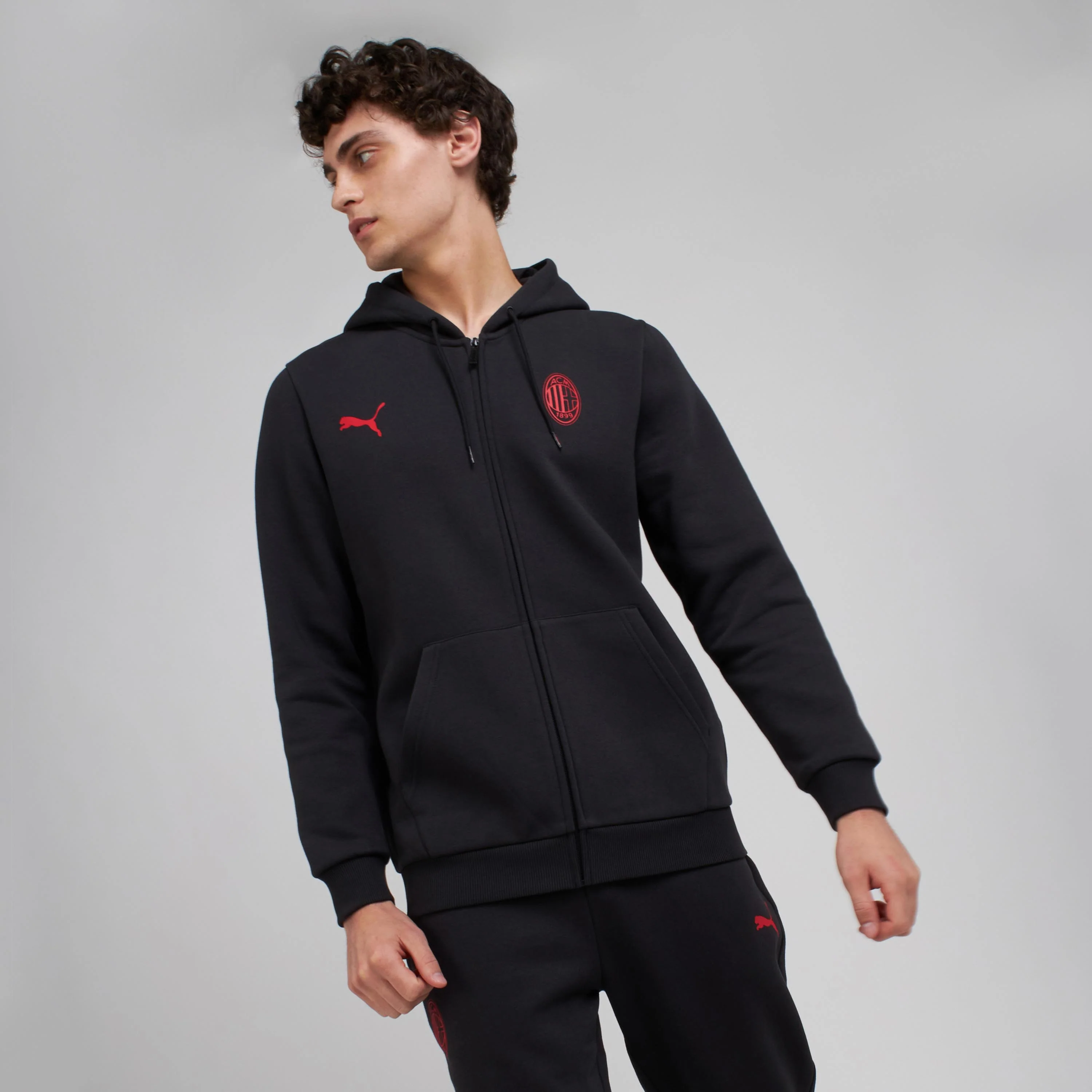 FELPA CON ZIP MILAN ESSENTIAL NERA - Image 3