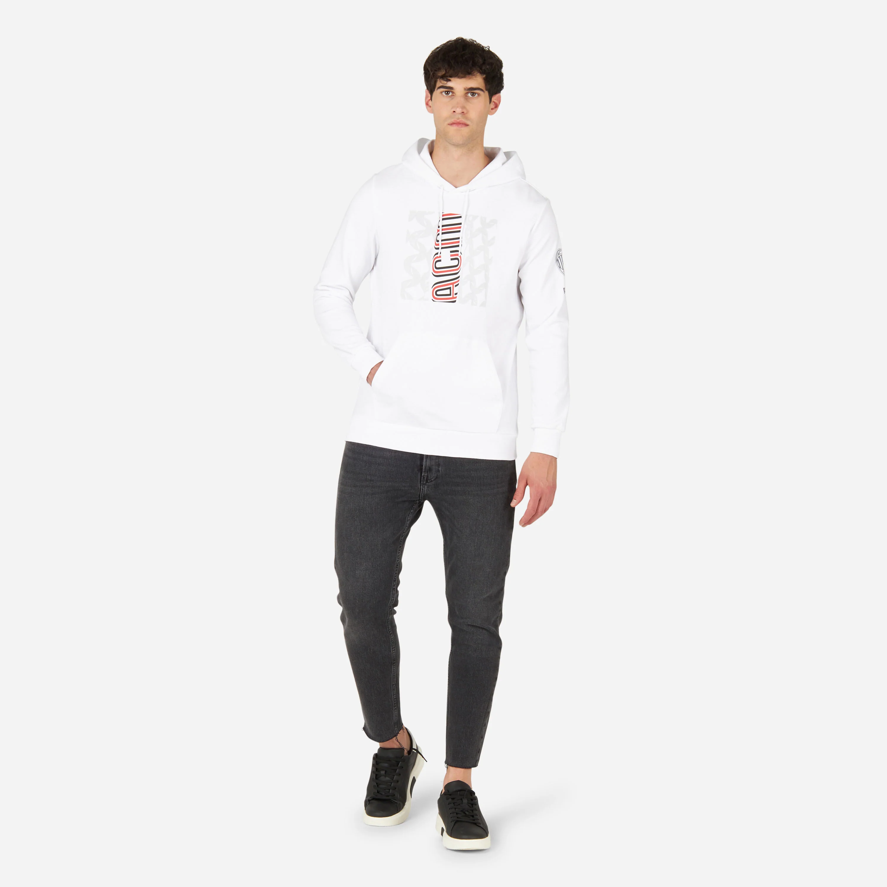 FELPA MILAN FOOTBALL CORE CON CAPPUCCIO E STAMPA - Image 3