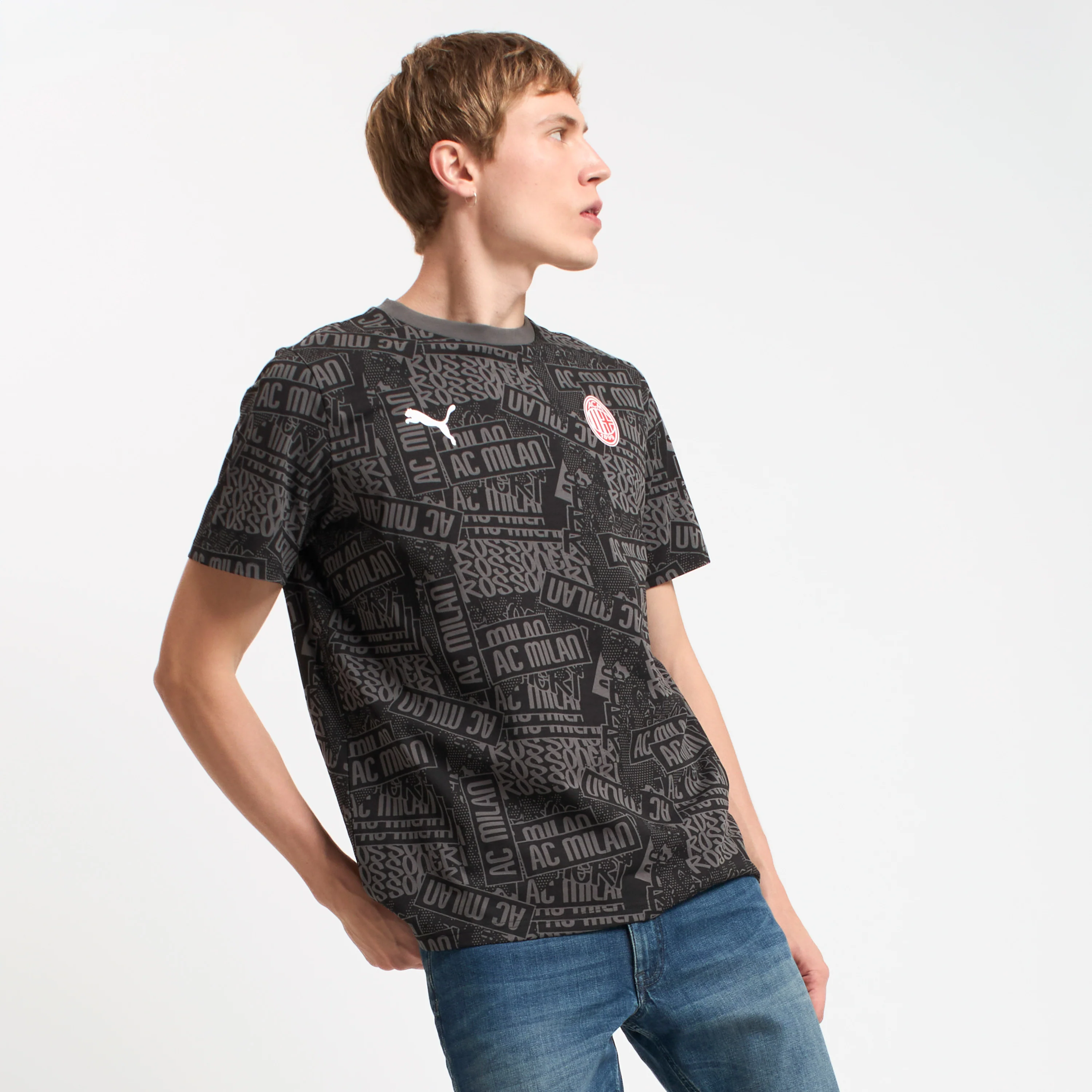T-SHIRT NERA CON GRAFICA MILAN CULTURE - Image 3