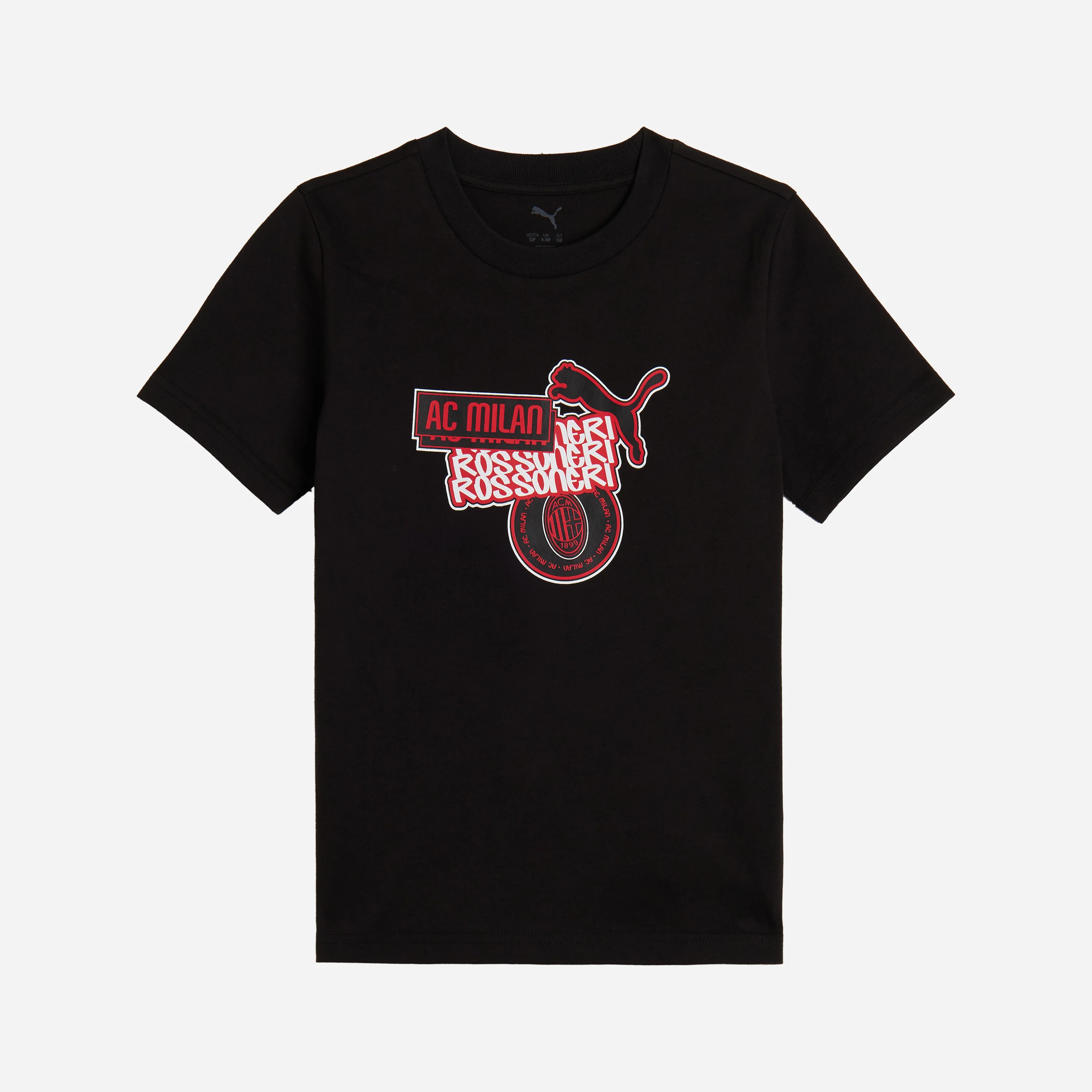 T-SHIRT NERA CON GRAFICA ROSSONERI BAMBINO MILAN CULTURE