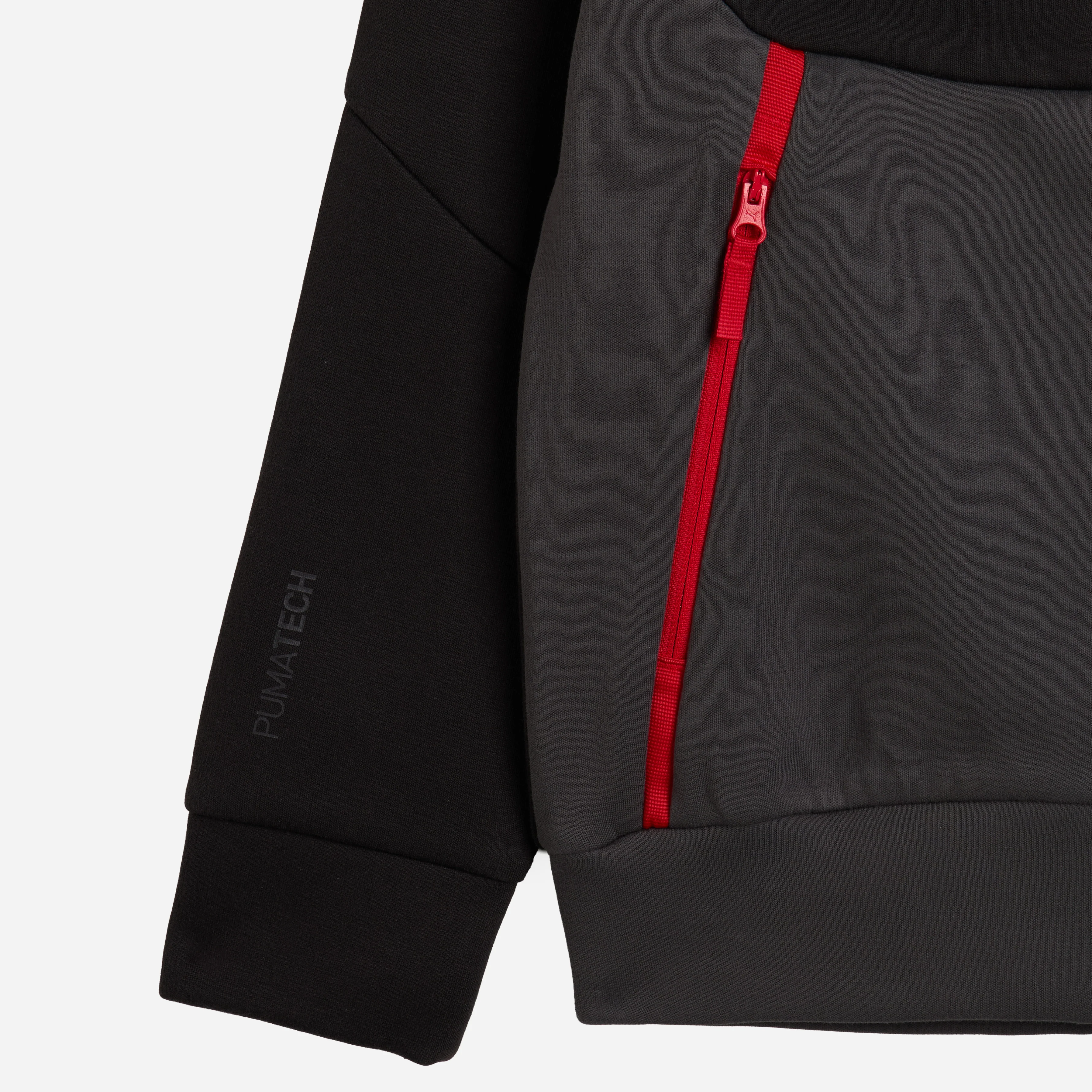 FELPA NERA BAMBINO MILAN PUMATECH 2025/26 CON ZIP E CAPPUCCIO - Image 9