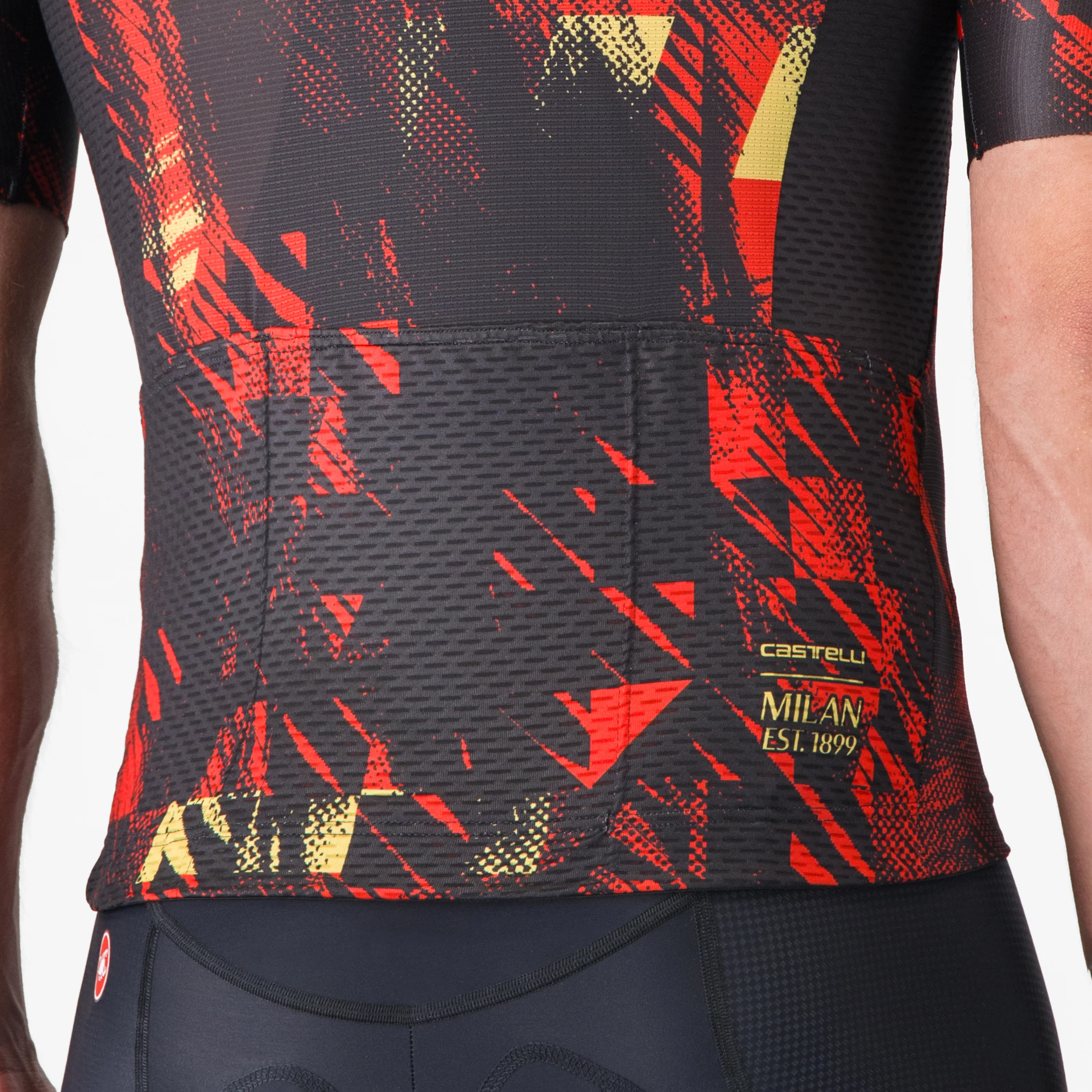 MAGLIA CICLISMO NERA CON DETTAGLI ROSSI CASTELLI X AC MILAN - Image 6