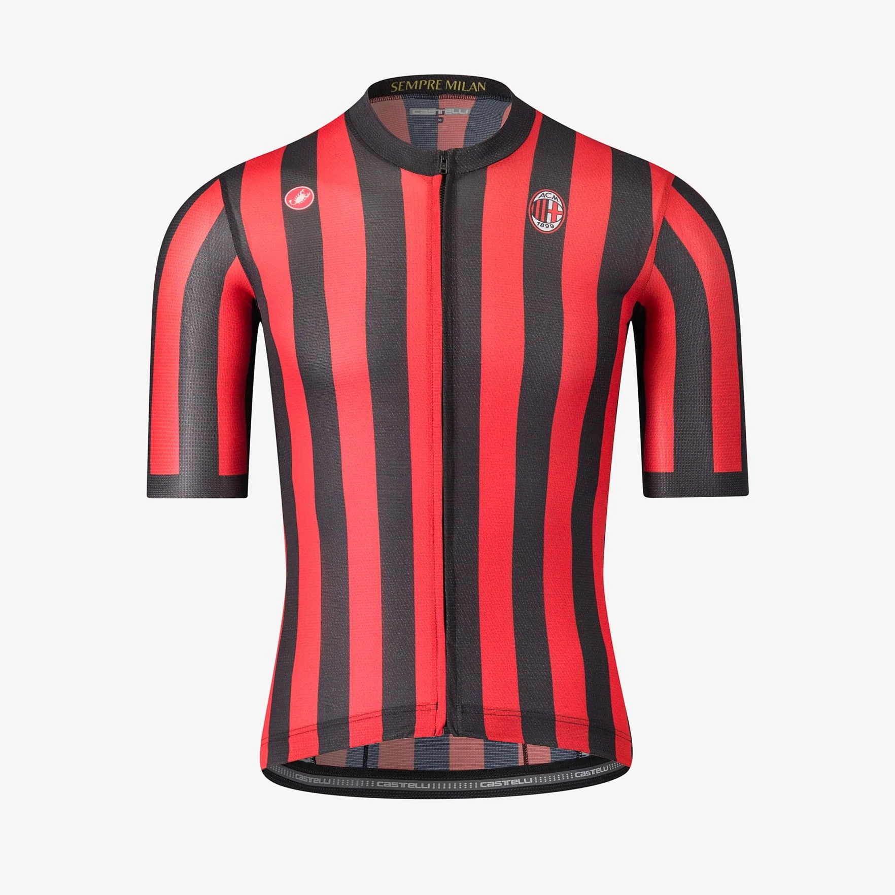 MAGLIA CICLISMO A RIGHE ROSSONERE CASTELLI X AC MILAN