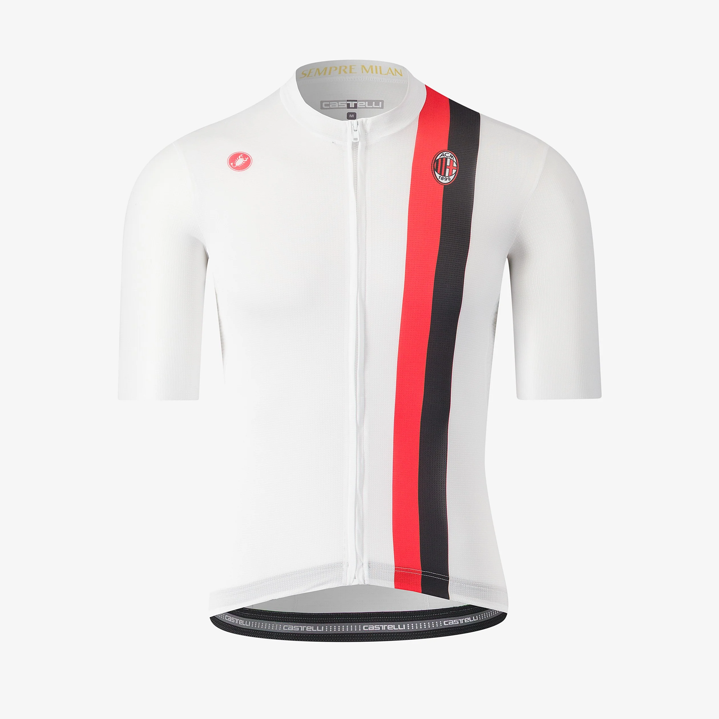 MAGLIA CICLISMO BIANCA CASTELLI X AC MILAN