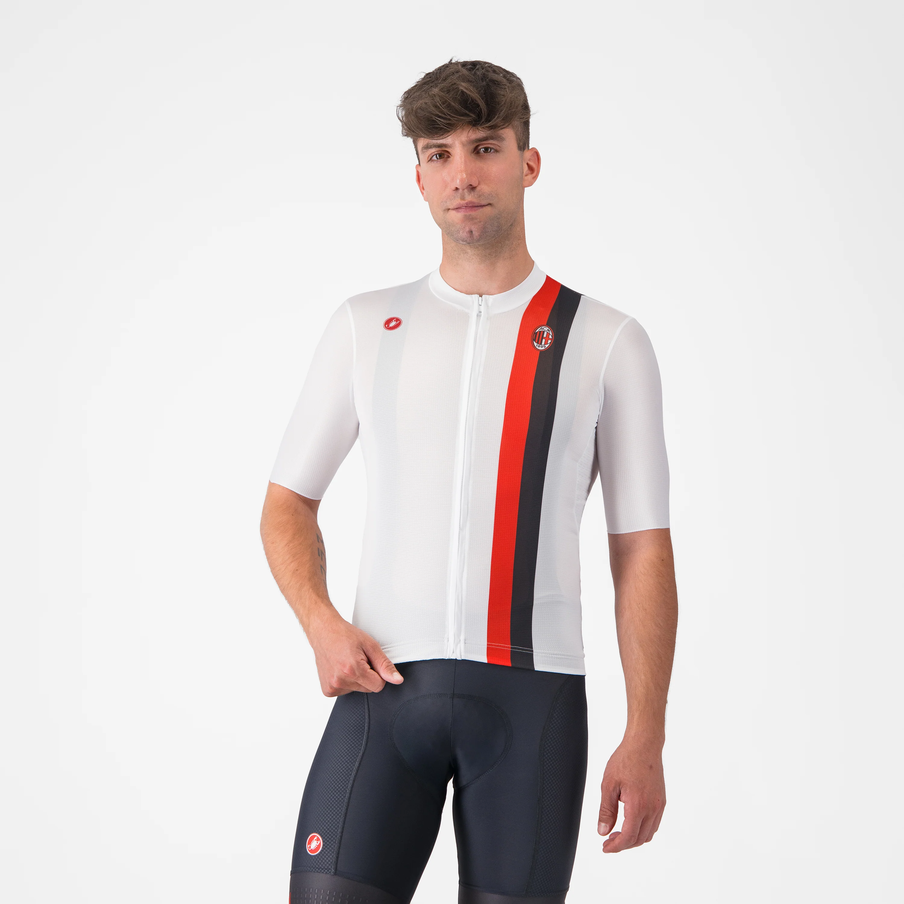 MAGLIA CICLISMO BIANCA CASTELLI X AC MILAN - Image 3