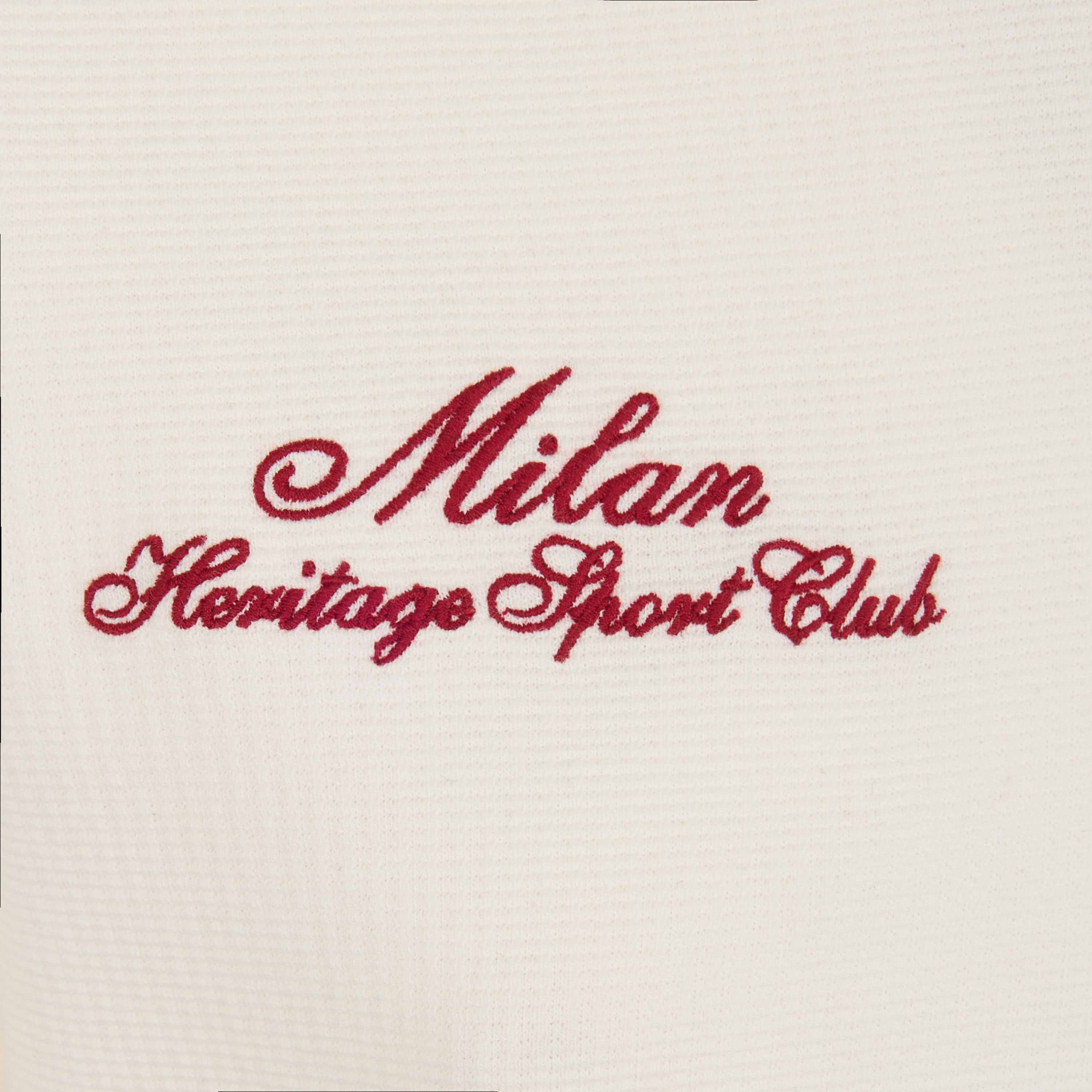 POLO MILAN A MANICHE LUNGHE BIANCA DONNA CON RICAMO - Image 8