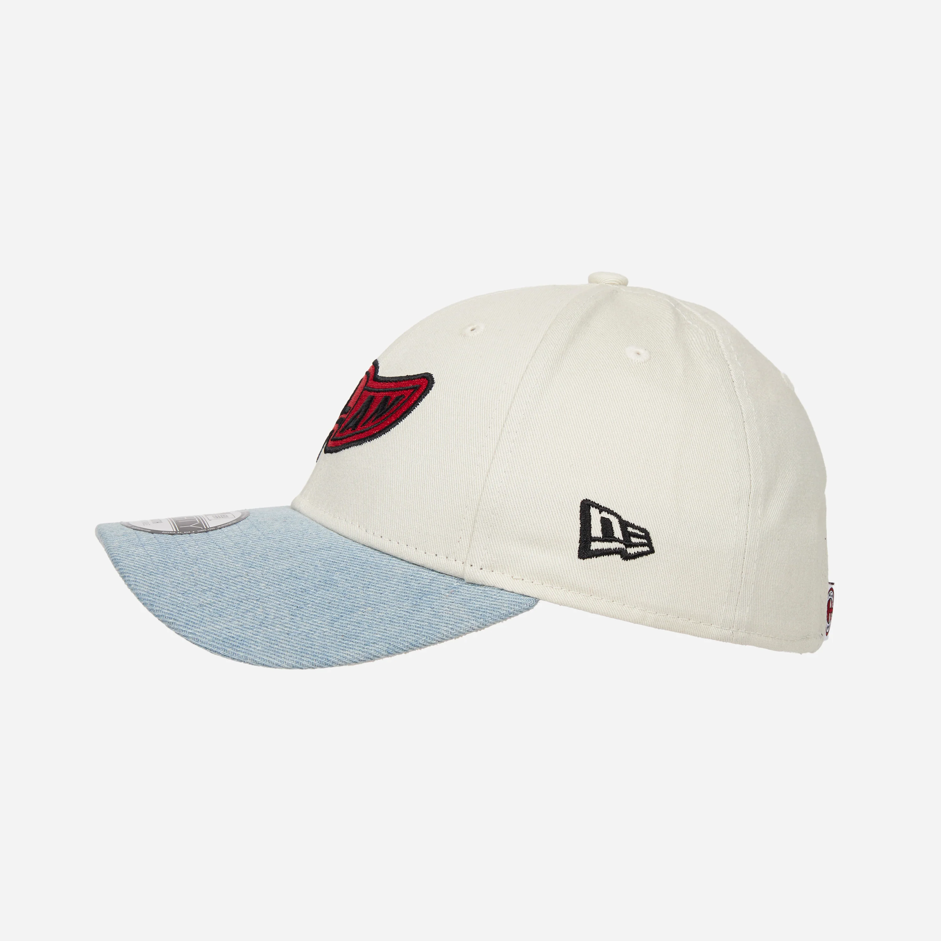 CAPPELLINO RAGAZZO 9FORTY® NEW ERA X AC MILAN BIANCO CON VISIERA IN DENIM - Image 5