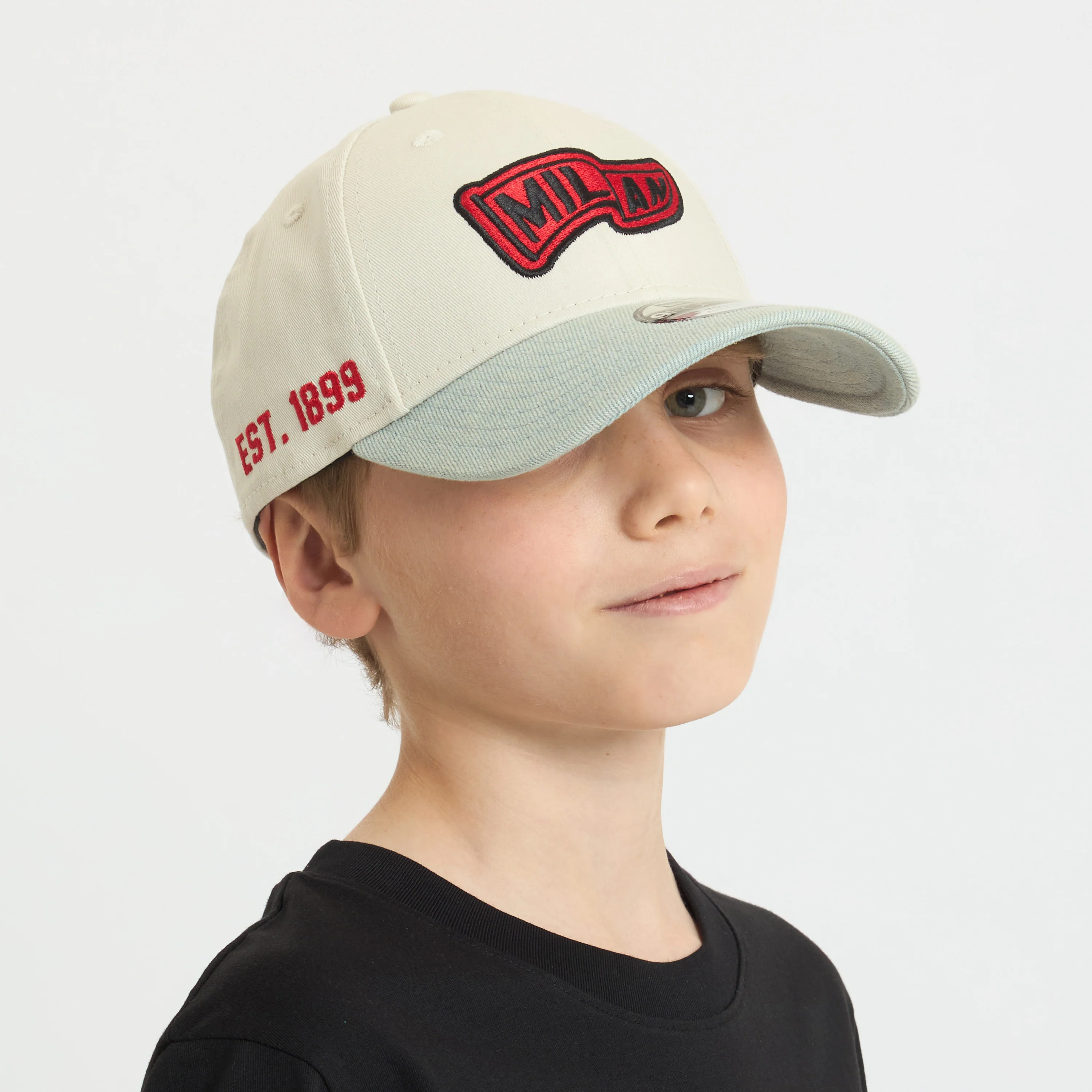 CAPPELLINO BAMBINO 9FORTY® NEW ERA X AC MILAN BIANCO CON VISIERA IN DENIM - Image 4