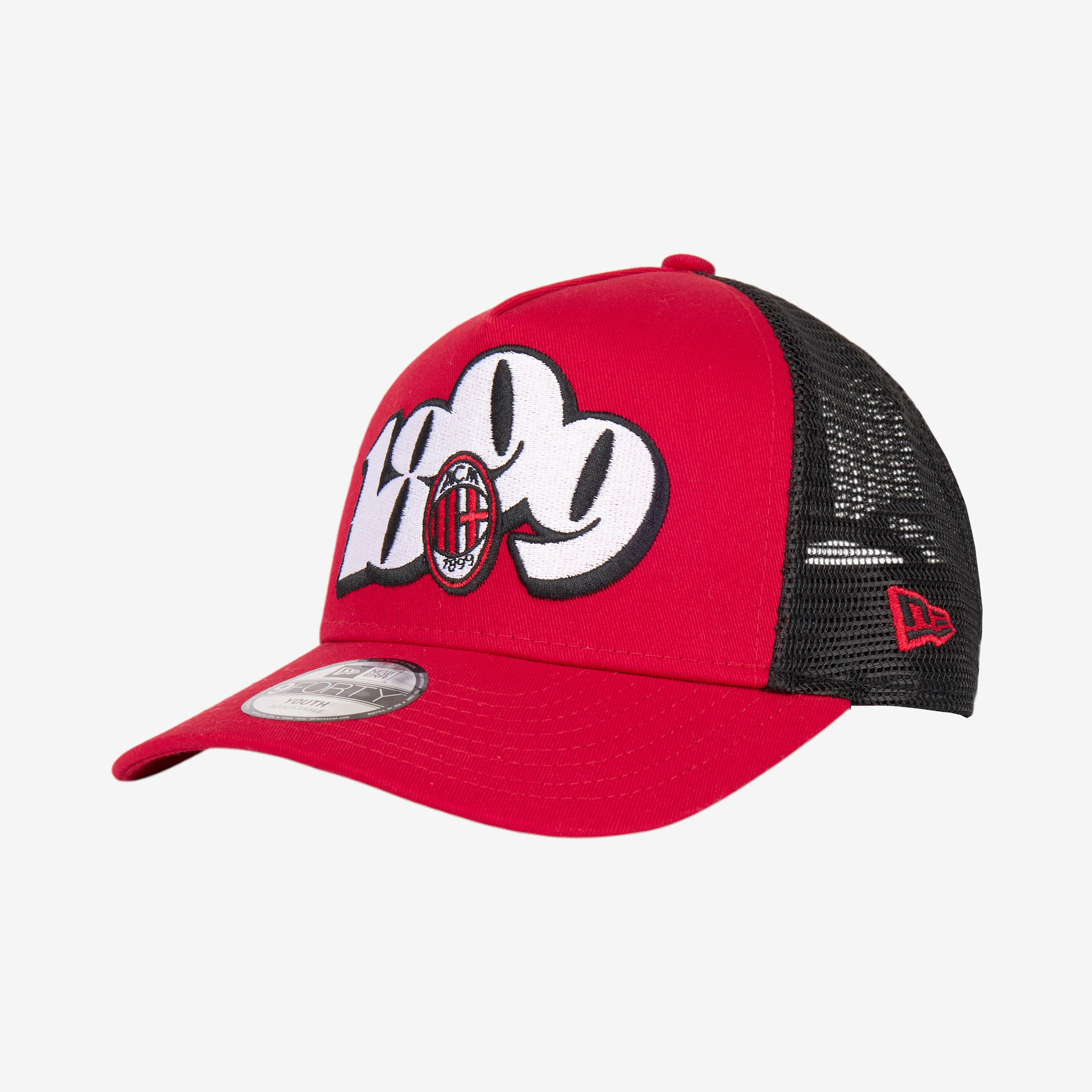 CAPPELLINO BAMBINO TRUCKER NEW ERA X AC MILAN CON RICAMO 1899